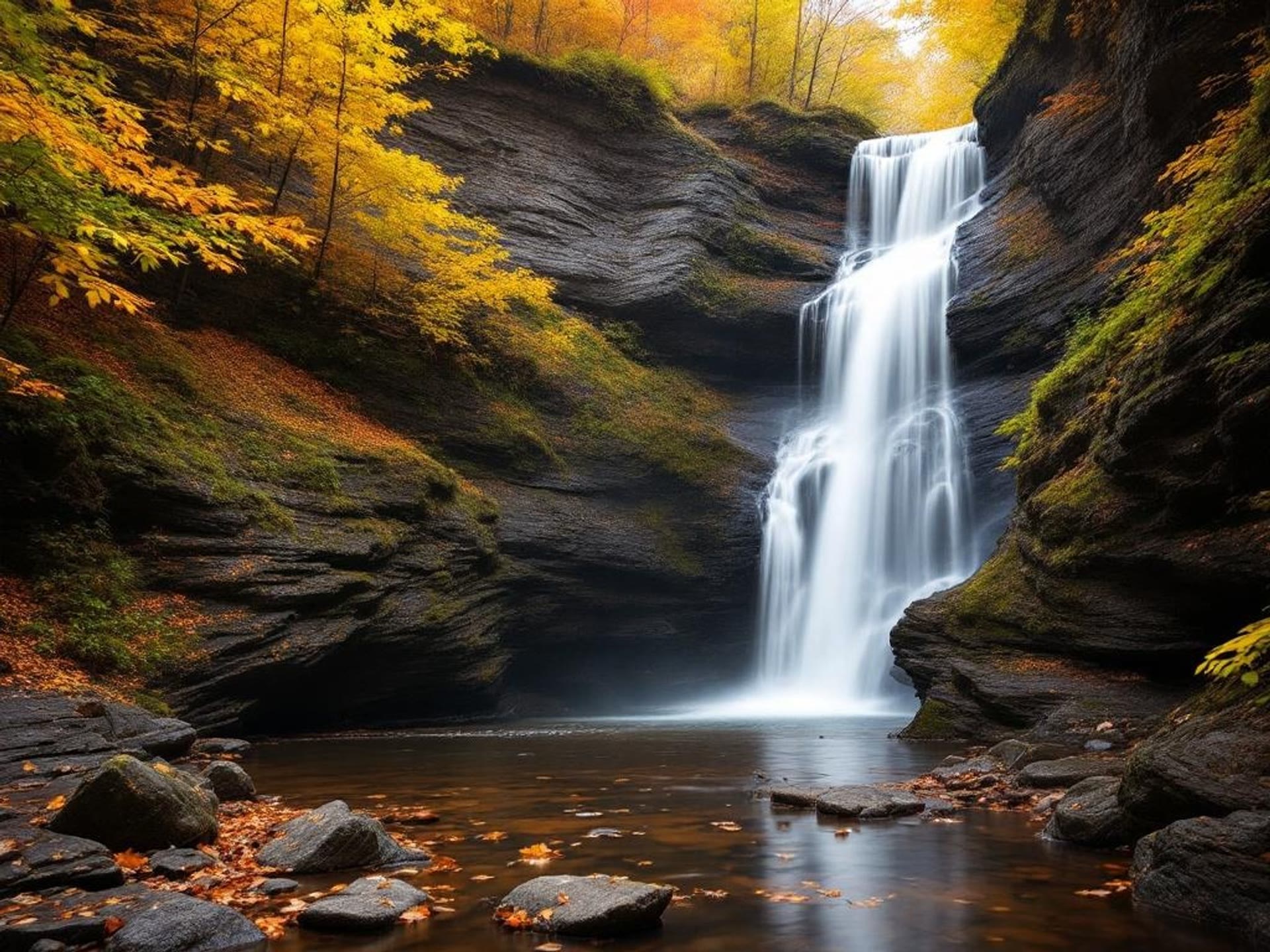 Ithaca gorge waterfall